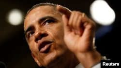 U.S. President Barack Obama speaks at the House Democratic Issues Conference in Cambridge, Maryland February 14, 2014.