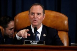 FILE - House Intelligence Committee Chairman Adam Schiff questions a witness before the House Intelligence Committee on Capitol Hill, in Washington, Nov. 19, 2019.