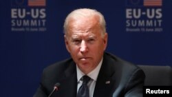 Presiden AS Joe Biden di Brussel, Belgia Selasa 15 Juni 2021. 