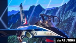 Taiwan's President Tsai Ing-wen attends an unveiling ceremony for a prototype of advanced jet trainer "Brave Eagle" in Taichung, Sept. 24, 2019. (Military News Agency/Handout)