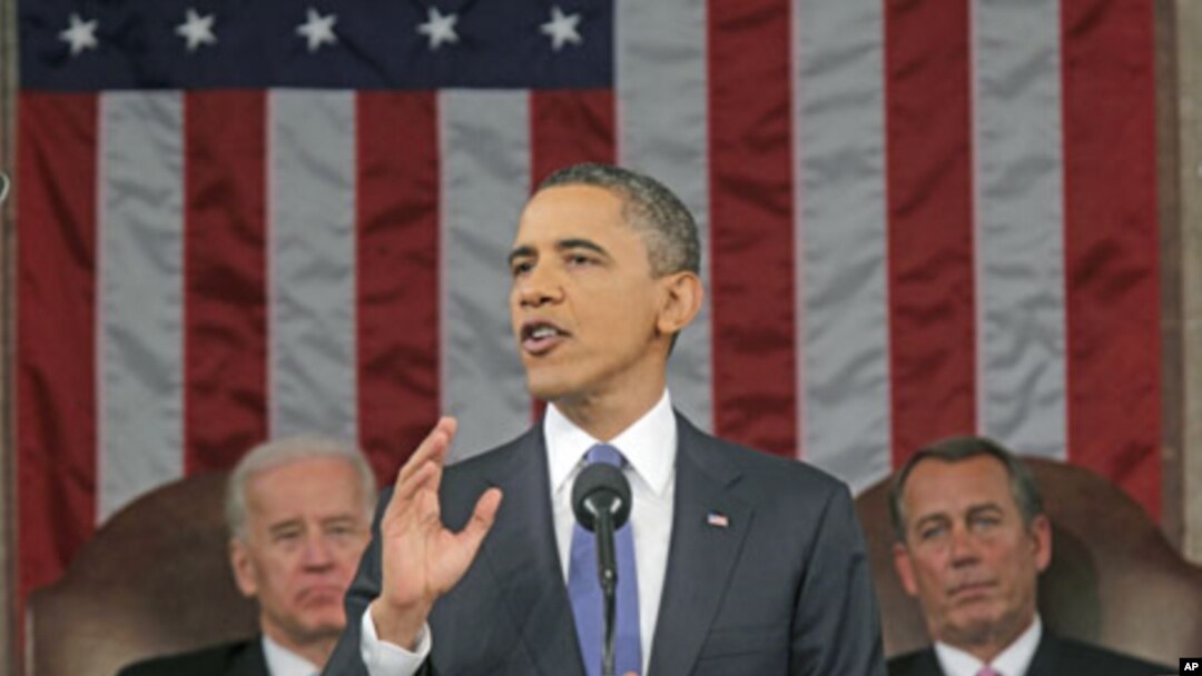 Shugaban Amurka Brack Obama a wani jawabin zaman hadin guiwar majalsar dokokin Amurka.
