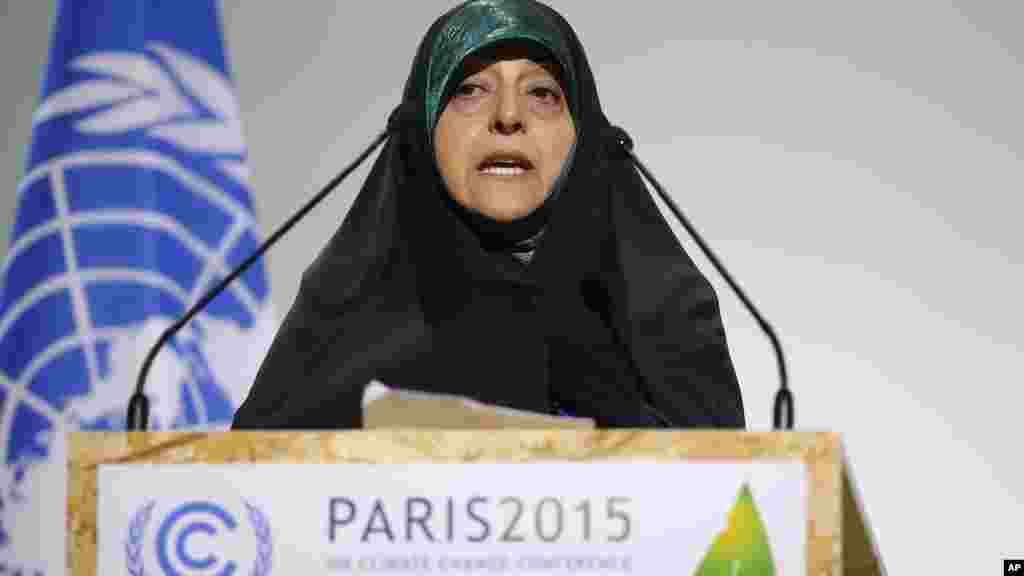 መደረ ምክትል ፕረዝደንት ኢራን Masoumeh Ebtekar አብ ዋዕላ ለውጢ ክሊማ ፓሪስ