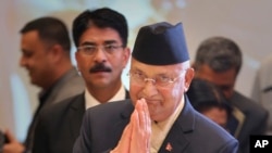 Perdana Menteri Nepal Khadga Prasad Oli saat menghadiri upacara pembukaan forum bisnis India-Nepal di New Delhi, India, 6 April 2018. (Foto: dok).