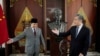 中國外長王毅2024年4月18日會見了印尼當選總統普拉博沃·蘇比安托(Prabowo Subianto)。 （媒體聯訪照片）