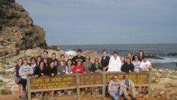 A study-abroad group in South Africa, with Professor William Finlay from the University of Georgia seated at right