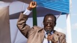 South Sudan's vice president James Wani Igga makes a speech during his visit to the Mangateen Internal Displaced persons center in Juba on Nov. 17, 2018.