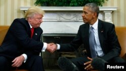 Tổng thống Barack Obama chào đón Tổng thống tân cử Donald Trump tại Tòa Bạch Ốc.