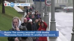 VOA60 Addunyaa - Russia recorded 1,028 deaths Wednesday from COVID-19