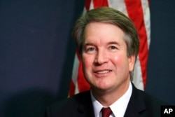 FILE - Then-Supreme Court nominee Brett Kavanaugh is pictured on Capitol Hill in Washington, July 19, 2018.