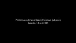 Pertemuan Presiden Jokowi dengan Prabowo Subianto, Jakarta, 13 Juli 2019