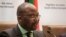 South Africa's Justice Minister Michael Masutha gives a press briefing in Pretoria on Oct. 21, 2016 regarding the country's decision to withdraw from the International Criminal Court (ICC).