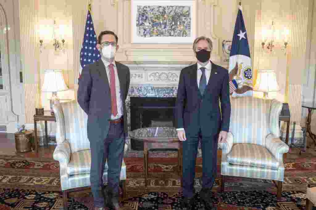 ABŞ Dövlət katibi Antoni Blinken və Əfqanıstan üzrə xüsusi nümayəndə Tomas Uest 