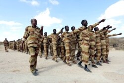 FILE - Somalia soldiers take part in a military exercise, March 17, 2014. A new army chief was appointed on Aug. 22, 2019.