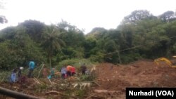 Lokasi longsor di Imogiri, Bantul. Total 5 korban meninggal akibat banjir dan tanah longsor di DIY. (Foto: VOA/Nurhadi)