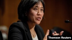 အမေရိကန်ပြည်ထောင်စုရဲ့ ကုန်သွယ်ရေးဆိုင်ရာအထူးသံတမန် Katherine Tai။ 