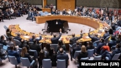 联合国安全理事会于2025年11月17日召开关于中东局势(包括巴勒斯坦问题)的会议期间，通过第2803号决议(2025)。