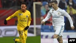 Le Brésilien Neymar Jr, joue pour le PSG. Le Portugais Cristiano Ronaldo, joue pour le Real Madrid.