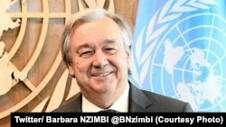 Le secrétaire général des Nations unies Antonio Guterres lors de l'assemblée générale de l’ONU, New York, 23 septembre 2017. (Twitter/ Barbara NZIMBI‏ @BNzimbi)