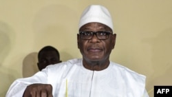 Ibrahim Boubacar Keita, vote à Bamako, le 12 août 2018.