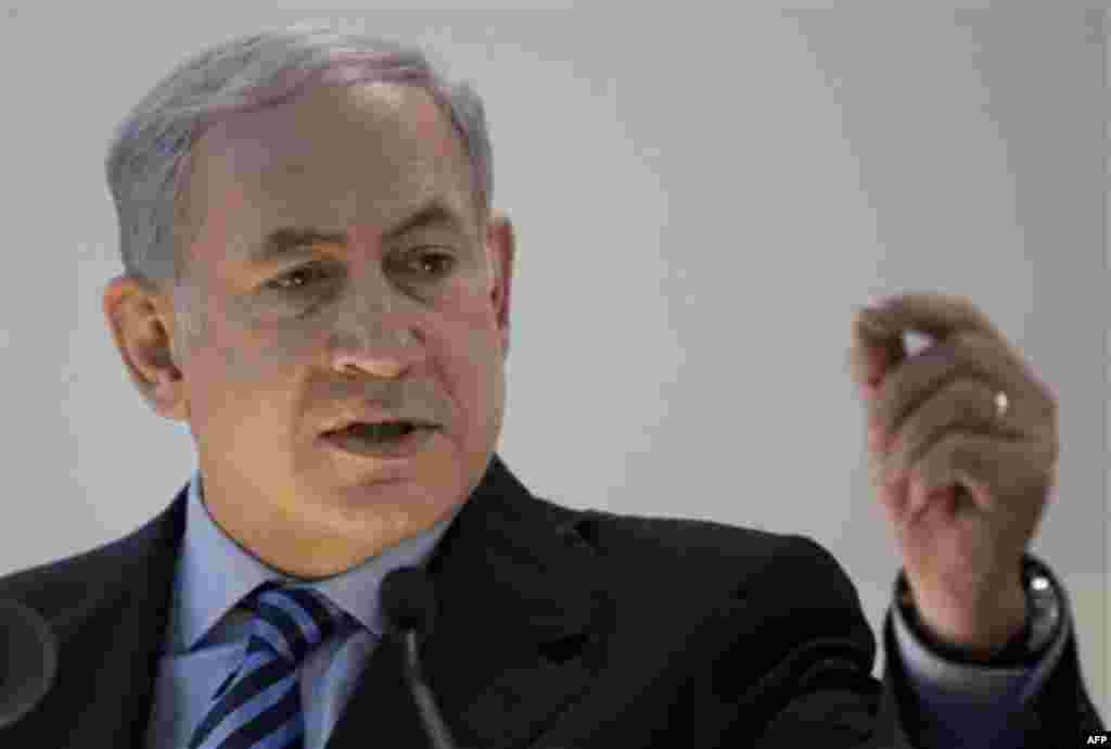 Israeli Prime Minister Benjamin Netanyahu speaks to the media in Tel Aviv, Israel, Monday, Nov. 29, 2010. A U.S. diplomatic cable released by Wikileaks suggests that Israel told Palestinian leaders and Egypt that it was going to attack the Gaza Strip befo