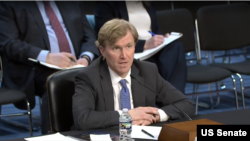 美国战争部负责政策事务的副部长埃尔布里奇·科尔比(Elbridge Colby)在参议院军事委员会作证。(2026年3月3日)