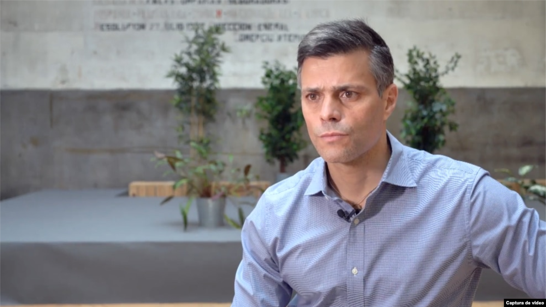 El líder opositor venezolano Leopoldo López en entrevista con la VOA, en febrero de 2021. 