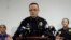 Punta Gorda, Florida, Police Chief Tom Lewis gestures as he speaks to the media at the Public Safety Complex in Punta Gorda, Florida, Aug. 10, 2016. 