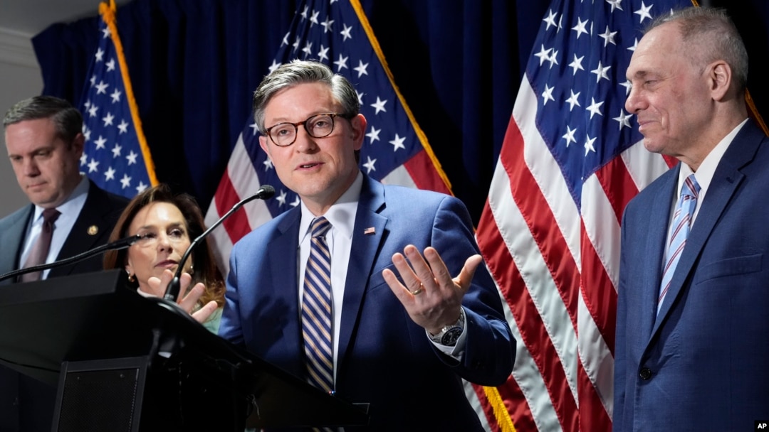 Predsedavajući Predstavničkog doma Mike Johnson na konferenciji za novinare, 22. januar 2025. (AP Photo/J. Scott Applewhite)