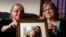 In this June 4, 2014, file photo, mother's Linda Boyle, left and Lyn Coleman hold photo of their married children, Joshua Boyle and Caitlan Coleman, who were kidnapped by the Taliban