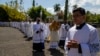 Celebraciones del Jueves Santo, previo a una misa en la Catedral Metropolitana de Managua, Nicaragua, el jueves 6 de abril de 2023. (Foto AP/Inti Ocon)