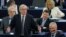 European Commission President Jean-Claude Juncker delivers a speech during a debate on the Future of Europe at the European Parliament in Strasbourg, France, Feb. 6, 2018. 