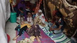 A sick Rohingya woman lying inside an unidentified Rohingya refugee camp in West Bengal. Until December (2020) over 500 Rohingya refugees lived in West Bengal. (Shaikh Azizur Rahman/VOA)