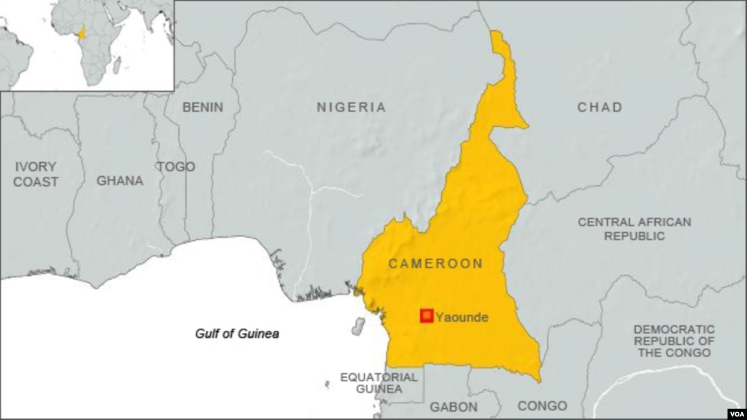 Peta wilayah Kamerun.