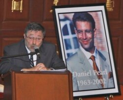 FILE - Judea Pearl, father of slain American journalist Daniel Pearl, speaks at an event honoring the memory of his son, in Miami Beach, Florida, April 15, 2007.