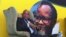 South African president Jacob Zuma, in front of a portrait of former African National Congress president Oliver Tambo, addresses foreign correspondents at a breakfast in Johannesburg, Oct. 29, 2012. 