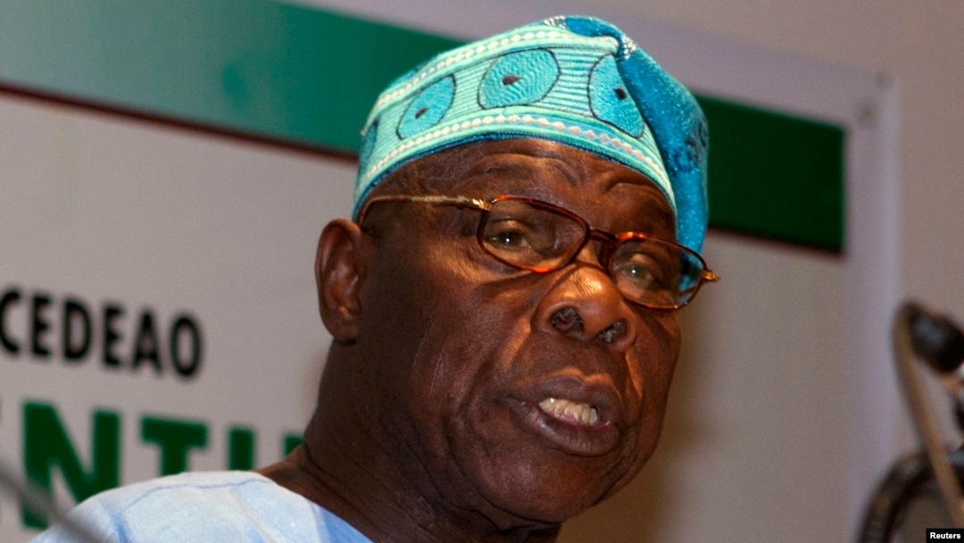 FILE - Former Nigerian President Olusegun Obasanjo.