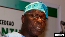 FILE - Former Nigerian President Olusegun Obasanjo.