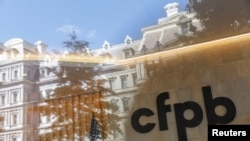 FILE - Signage for the U.S. Consumer Financial Protection Bureau in Washington, Aug. 29, 2020. The CFPB withstood a Supreme Court challenge to the way it is funded on May 16, 2024.