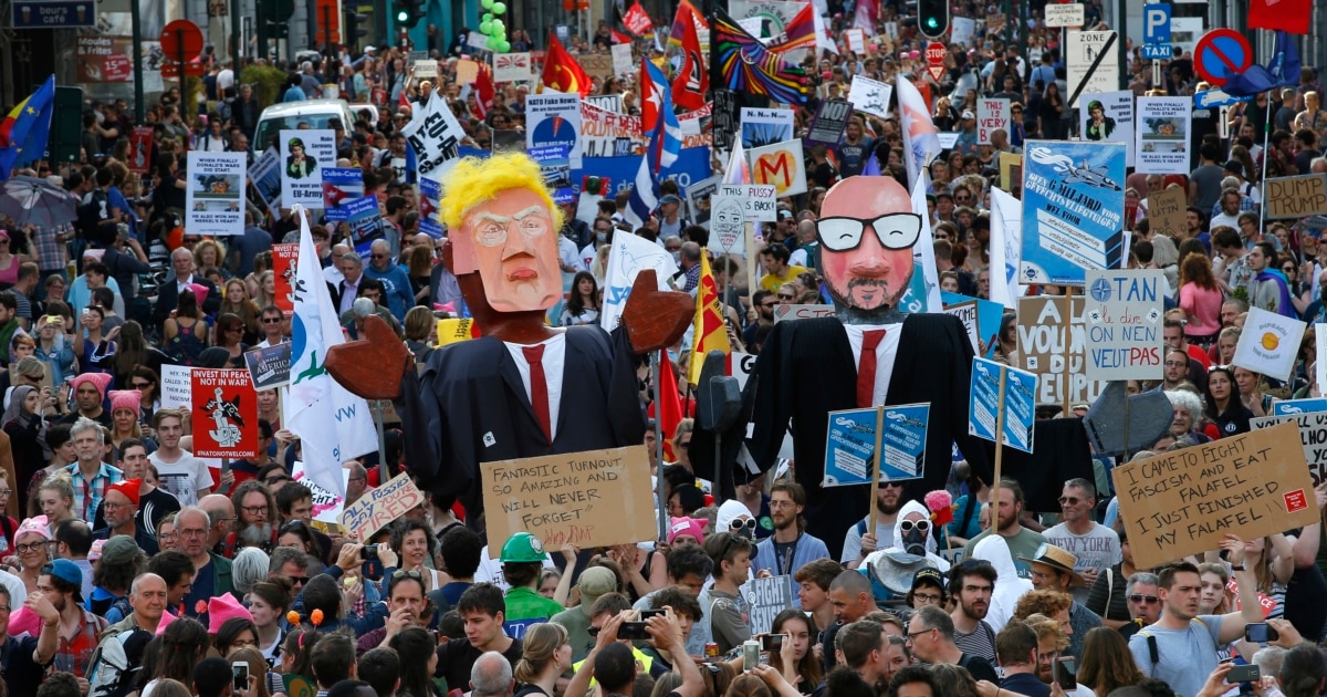 Protests Target Both NATO and Trump in Brussels