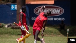  Uganda National Cricket team batsman Siraje Nsubuga bowls during a practice session ahead of the upcoming ICC Twenty20 Cricket World Cup at the Lugogo Cricket Oval in Kampala, on May 17, 2024.