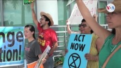 Protestan por la Amazonia en Miami