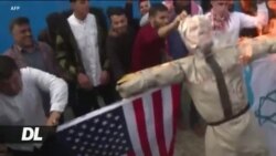 Wapalestina watoa hasira zao kwa kuchoma vinyago