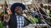 FILE - Transform Zimbabwe leader Jacob Ngarivhume gestures as he addresses a Movement for Democratic Change (MDC) Alliance launch rally at White City Stadium in Bulawayo on Sept. 2, 2017. 