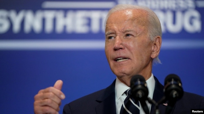 Presiden AS Joe Biden berpidato di hadapan Sidang Majelis Umum PBB di New York, Selasa, 24 September 2024. (Foto: Elizabeth Frantz/Reuters)