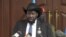 Le président sud-soudanais Salva Kiir lors de son discours, le 9 juillet 2021.