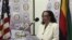U.S. Deputy Assistant Secretary of State for African Affairs Susan Page addressing a news conference in Harare, Zimbabwe.