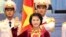 Nguyen Thi Kim Ngan takes the oath of office after being elected as chairwoman of the National Assembly in Hanoi, Vietnam Thursday, March 31, 2016. 