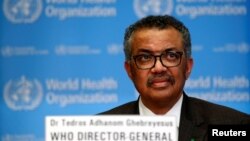 El director de la OMS, Tedros Adhanom Ghebreyesus, participa en una rueda de prensa el 28 de febrero de 2020.