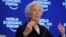 FILE - Christine Lagarde, Managing Director of the IMF, speaks at the World Economic Forum in Davos, Switzerland, Jan. 20, 2017.