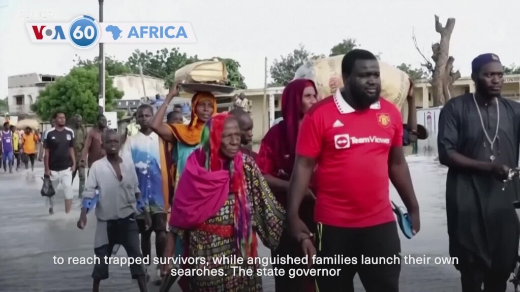 VOA60 Africa- Search continues in Northeast Nigeria for victims and survivors of widespread flooding